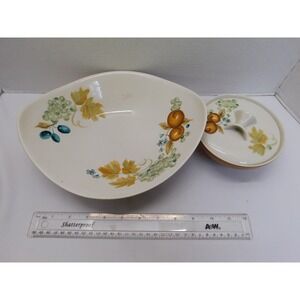 Vintage Informal True China by Iroquois, OLD ORCHARD  Bowl With Lid And Serving